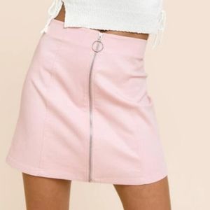 AL YA by Francesca's Rhea Medium light pink mini skirt